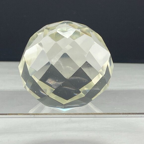 Vintage Art Glass Faceted Clear Glass Paperweight - Picture 2 of 9